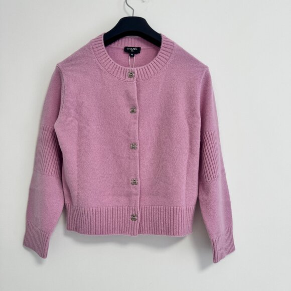 Chanel Pink Cardigan Size 38 - Picture 1 of 9